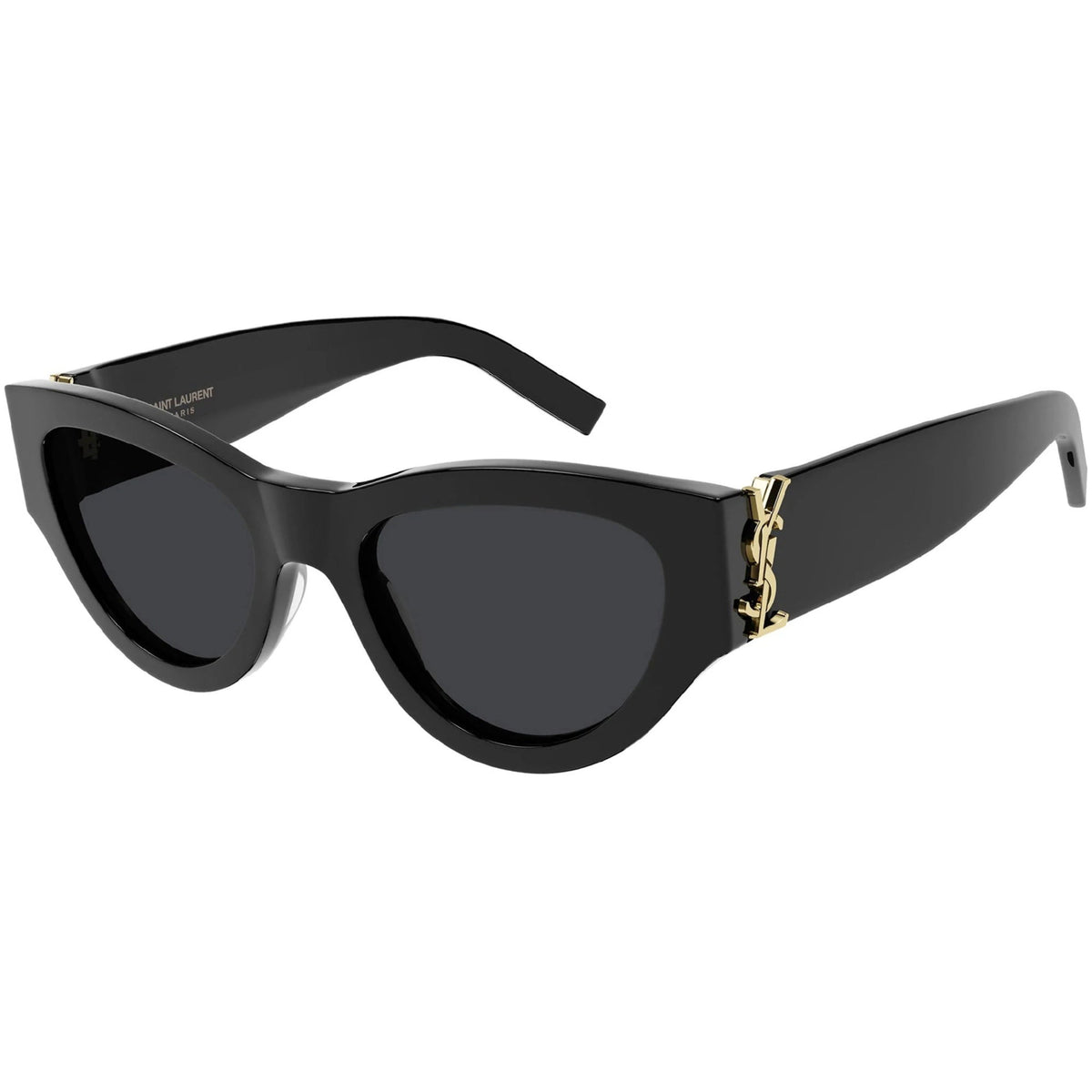 Saint Laurent Women&#39;s Sunglasses Fall Winter 2021 Black Grey Nylon Nylon Shiny SL M94 001