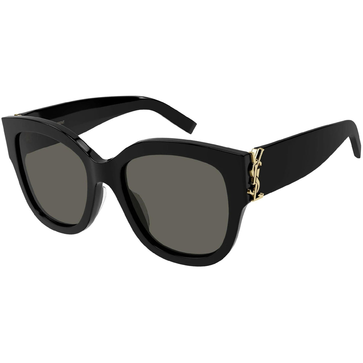 Saint Laurent Women's Sunglasses Fall Winter 2021 Black Grey Nylon Nylon Shiny SL M95F 001