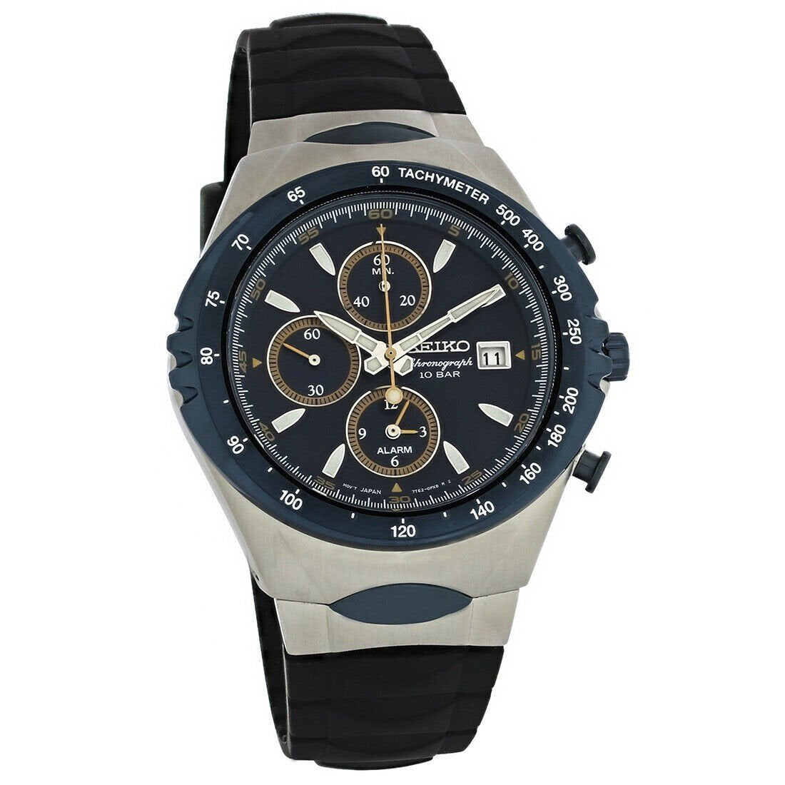 Seiko Men's SNAF85 Macchina Sportiva-Ltd Edition Chronograph Black Rubber Watch