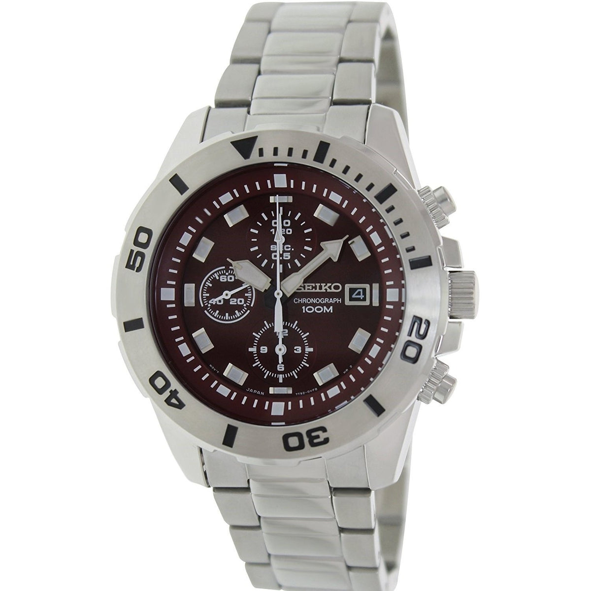 Seiko Men&#39;s SNDE15 Classic Chronograph Stainless Steel Watch