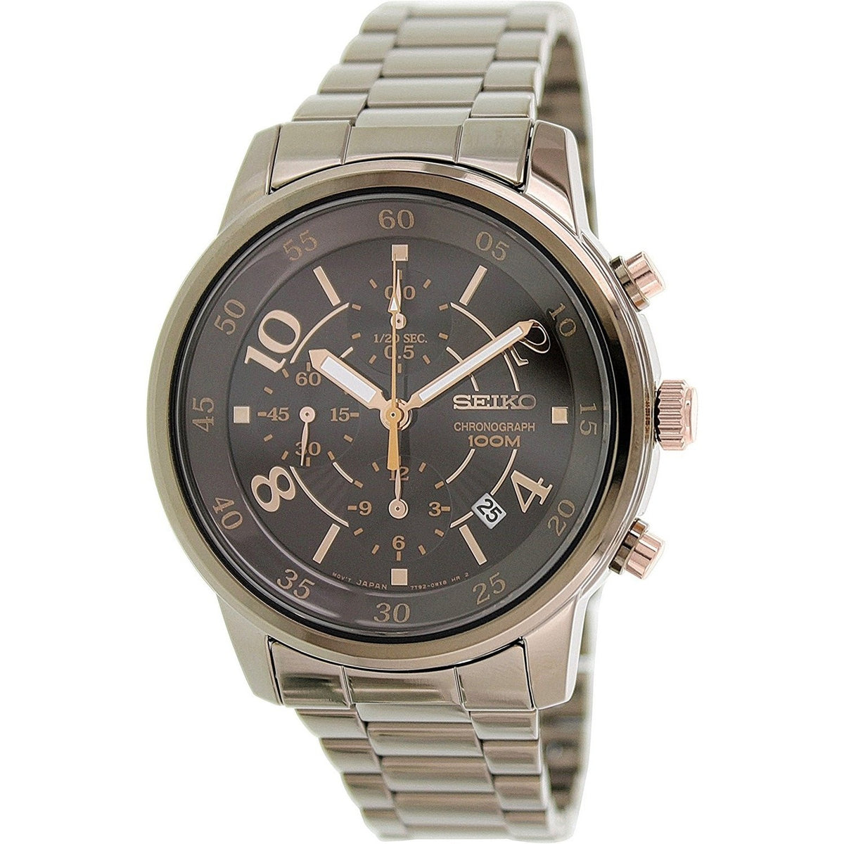Seiko Men&#39;s SNDW83 Classic Chronograph Black Stainless Steel Watch
