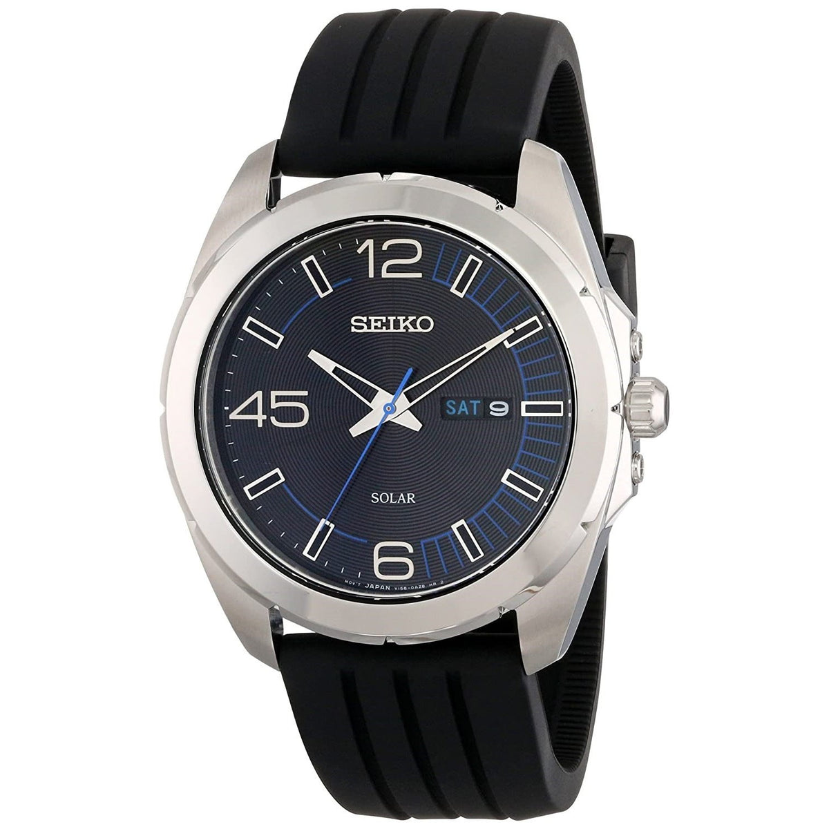 Seiko Men's SNE277 Solar Black Rubber Watch