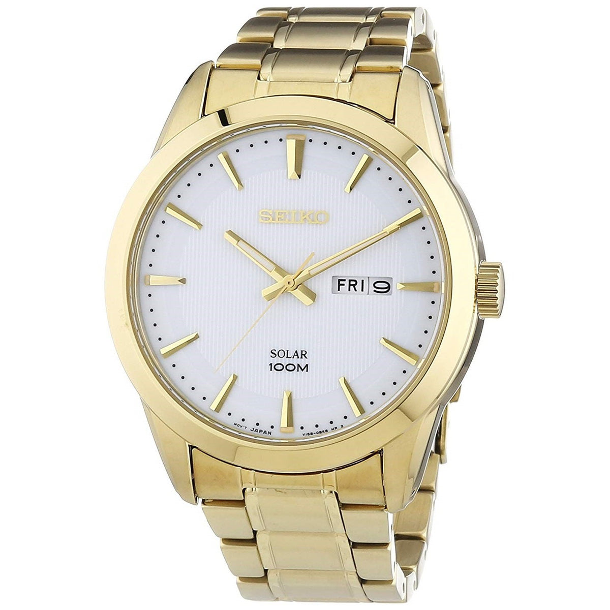 Seiko Men's SNE366 Solar Gold-Tone Stainless Steel Watch
