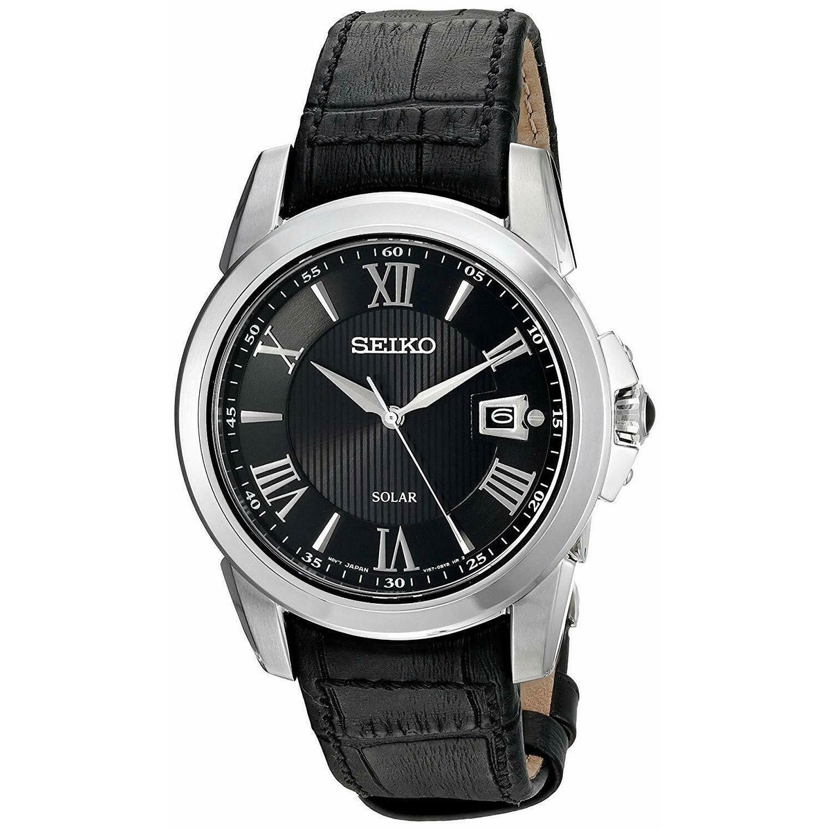 Seiko Men's SNE397 Le Grand Sport Black Leather Watch