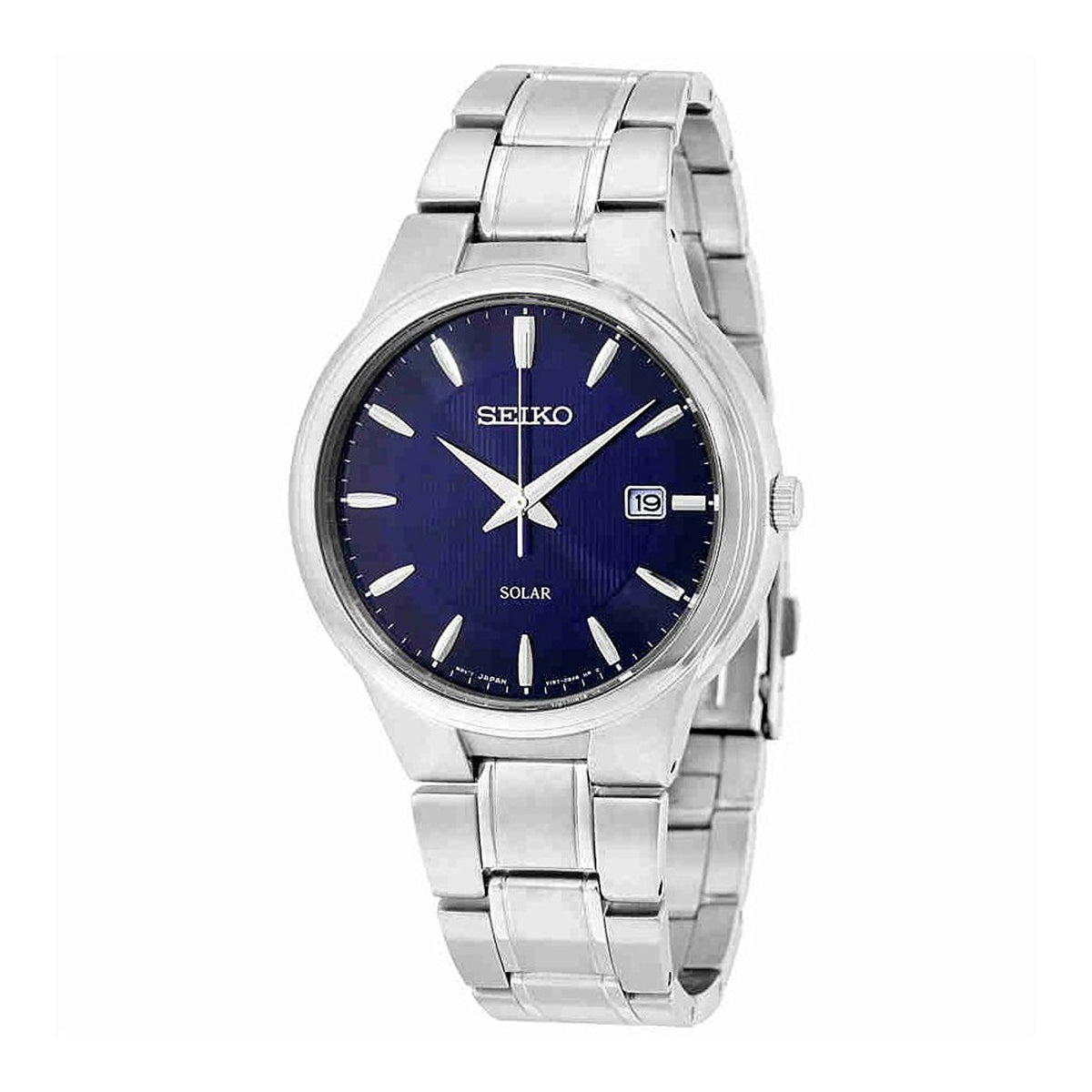 Seiko Men&#39;s SNE403 Solar Day and Date Stainless Steel Watch
