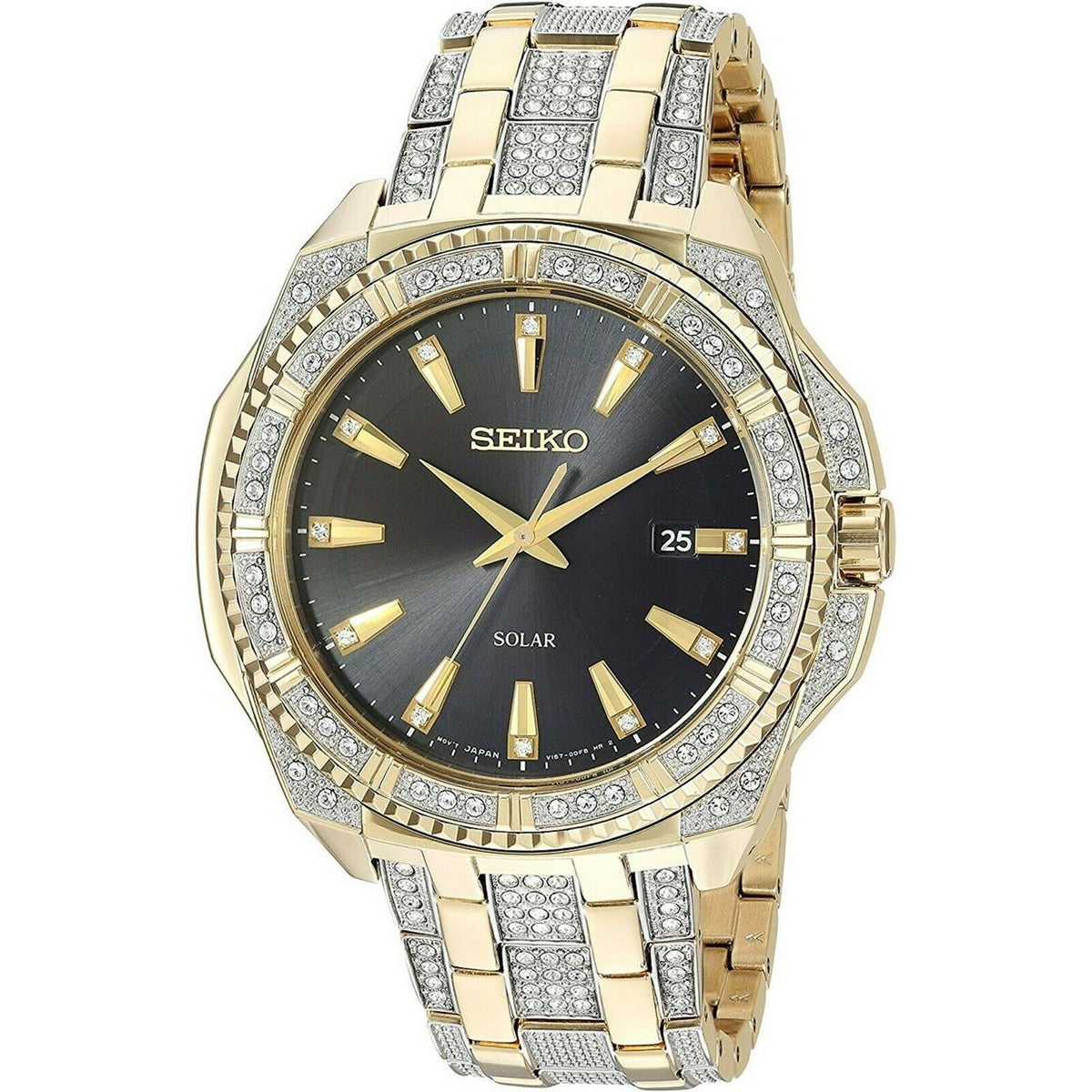 Seiko Men&#39;s SNE458 Core Gold-Tone Stainless Steel with Sets of Crystal Watch