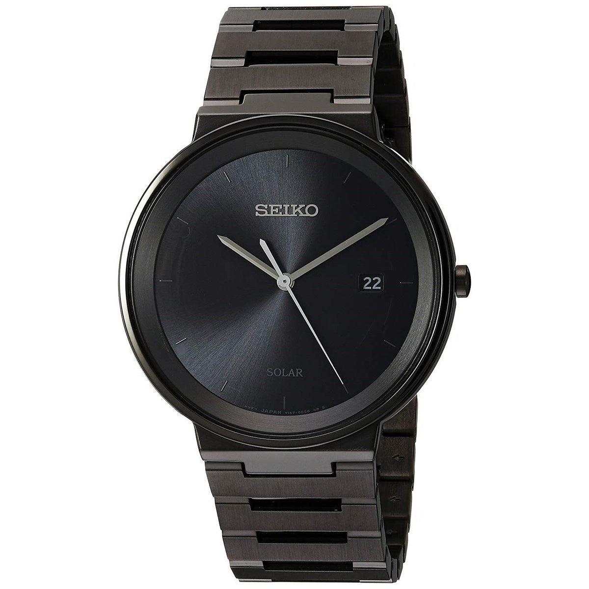 Seiko Men&#39;s SNE481 Essentials Black Stainless Steel Watch