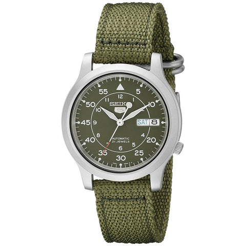 Seiko Men's SNK805 5 Automatic Green Canvas Watch