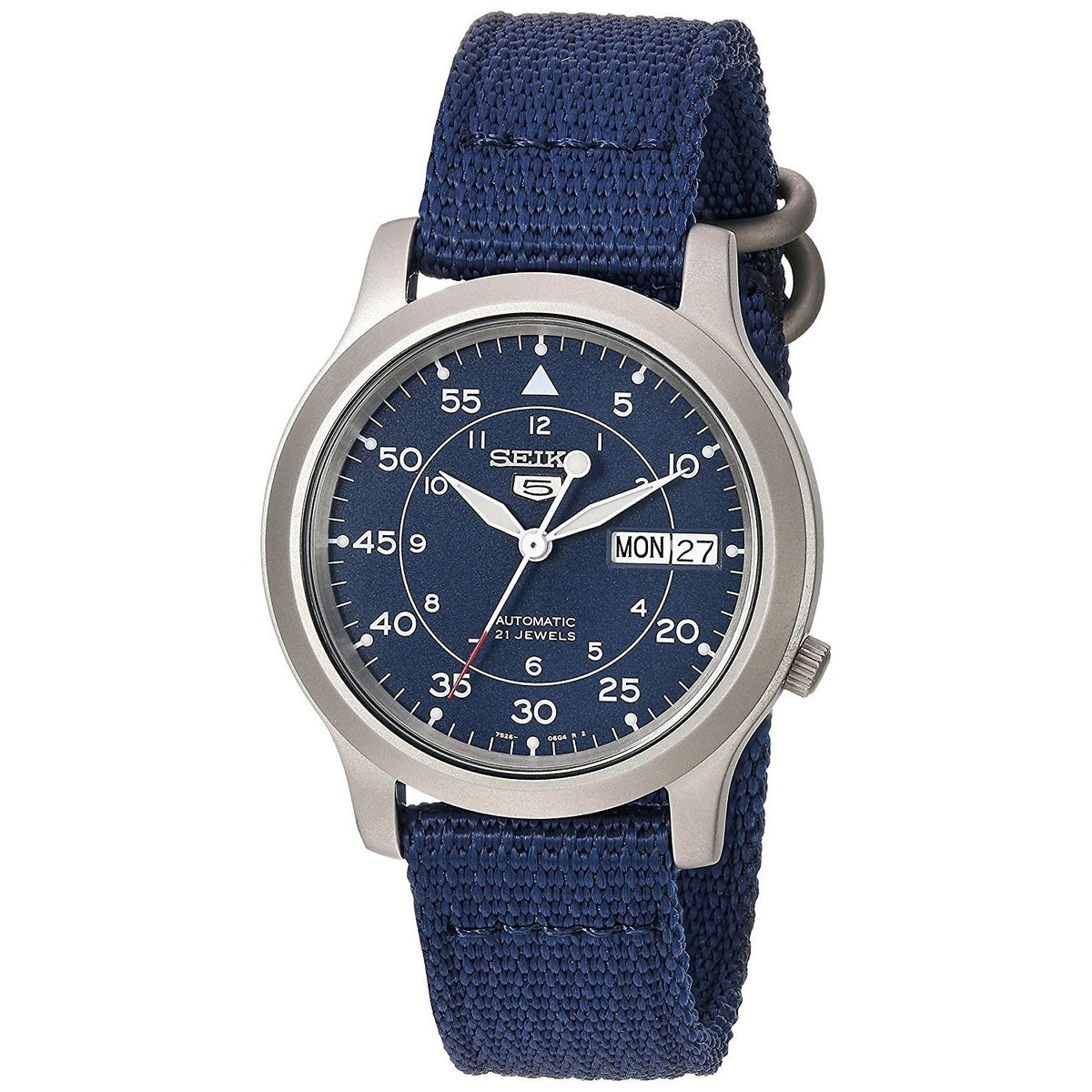 Seiko Men&#39;s SNK807 5 Automatic Blue Canvas Watch