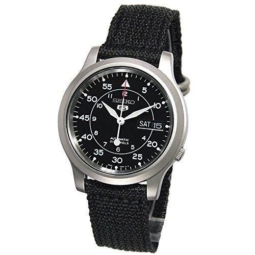 Seiko Men&#39;s SNK809 Seiko 5 Black Canvas Watch