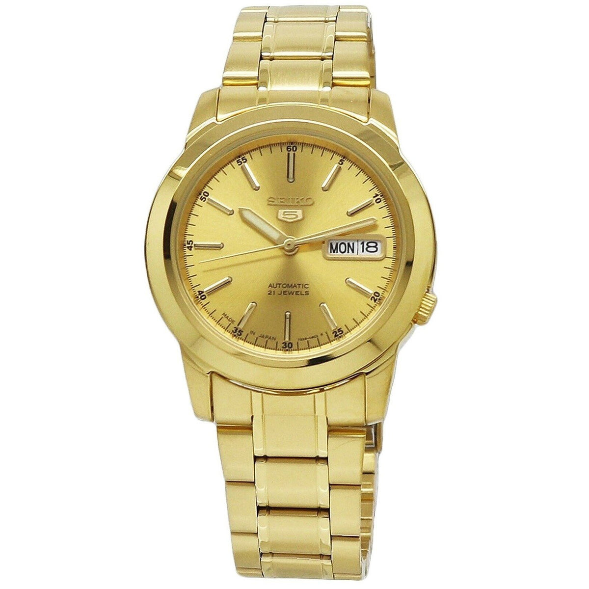 Seiko Men&#39;s SNKE56J1 Seiko 5 Gold-Tone Stainless Steel Watch