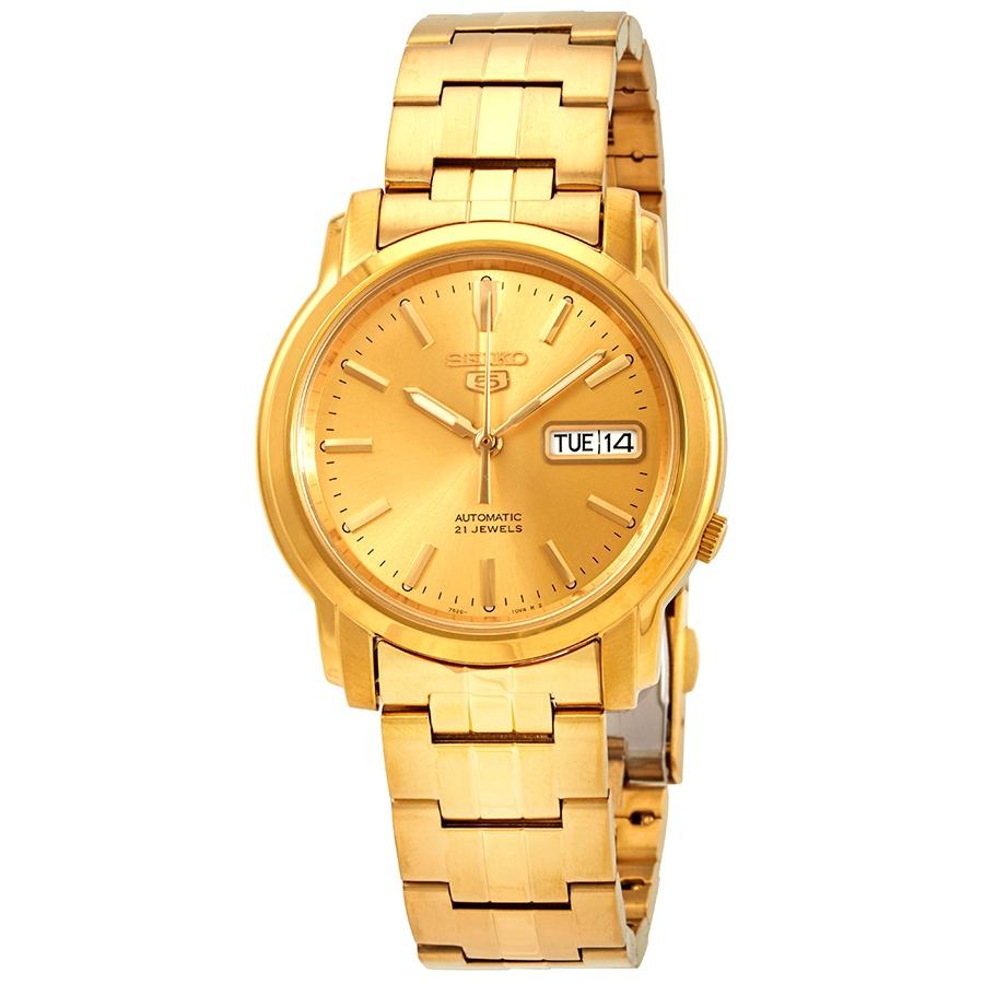 Seiko Men's SNKK76 Seiko 5 Gold-Tone Stainless Steel Watch