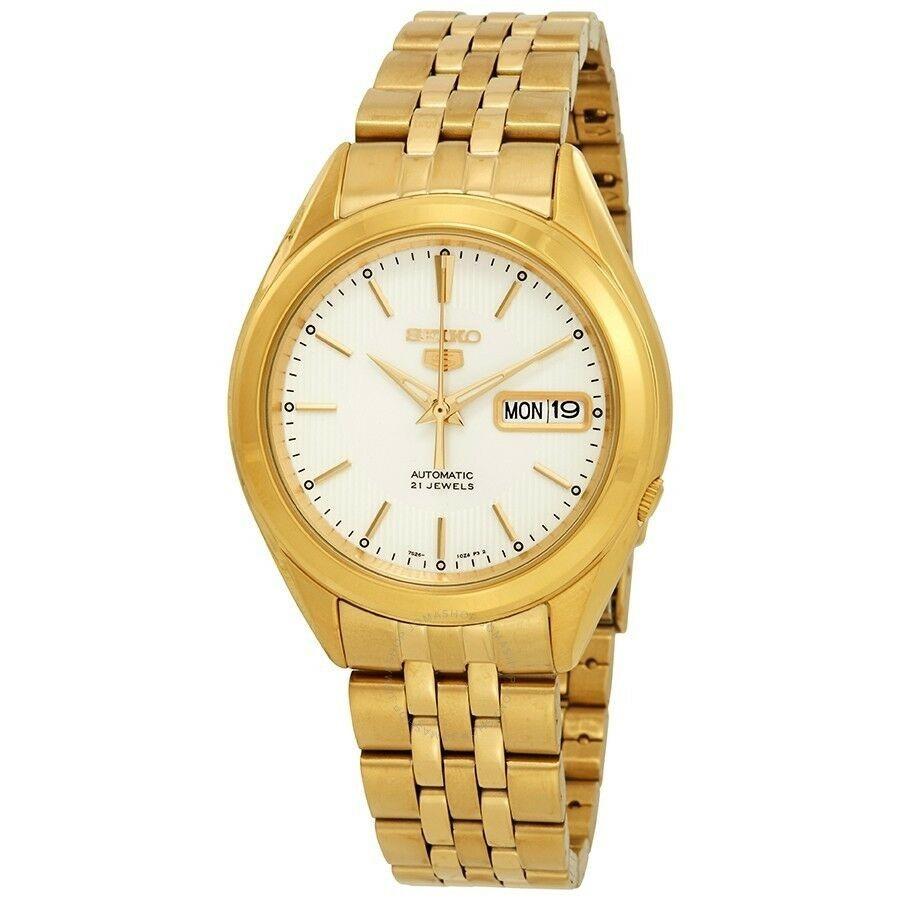 Seiko Men&#39;s SNKL26 Seiko 5 Gold-Tone Stainless Steel Watch
