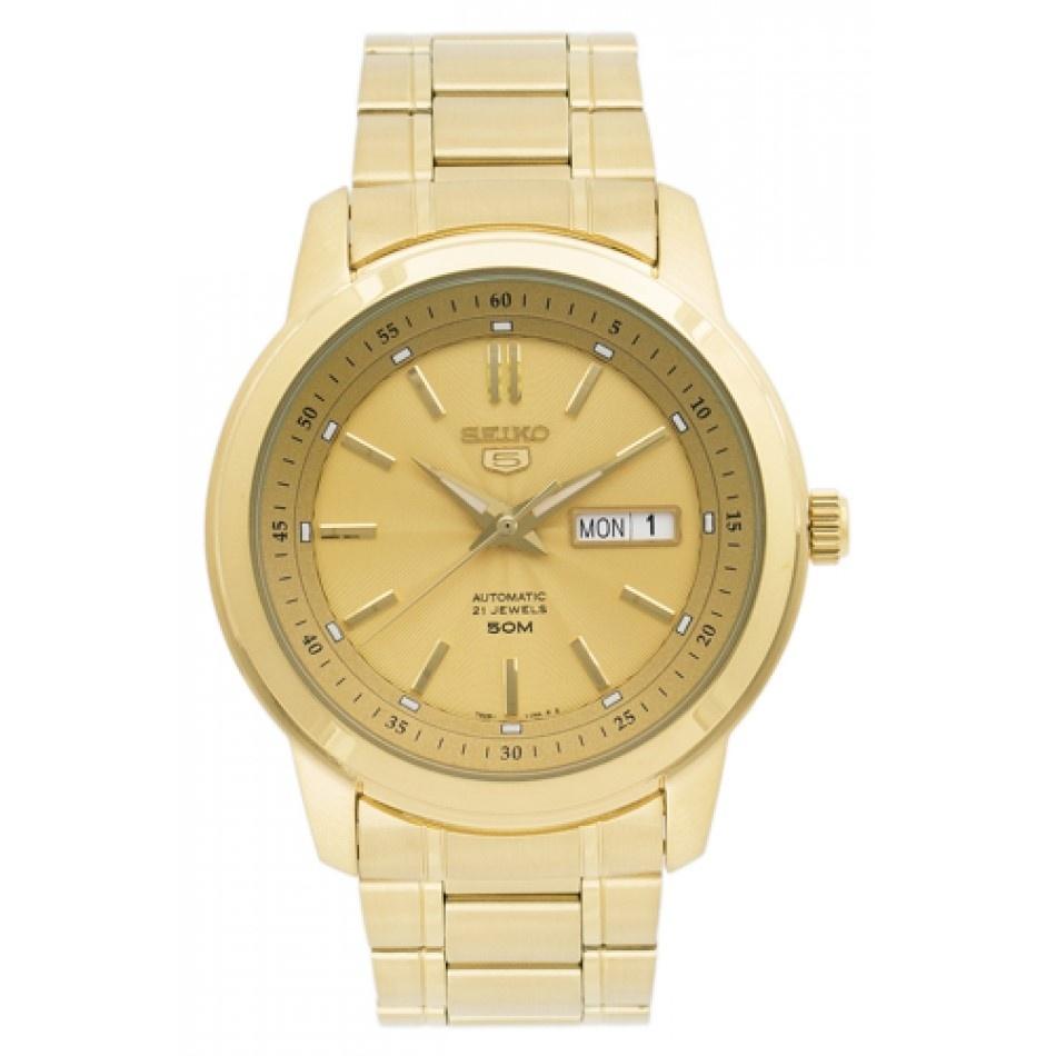 Seiko Men&#39;s SNKM94 Seiko 5 Gold-Tone Stainless Steel Watch