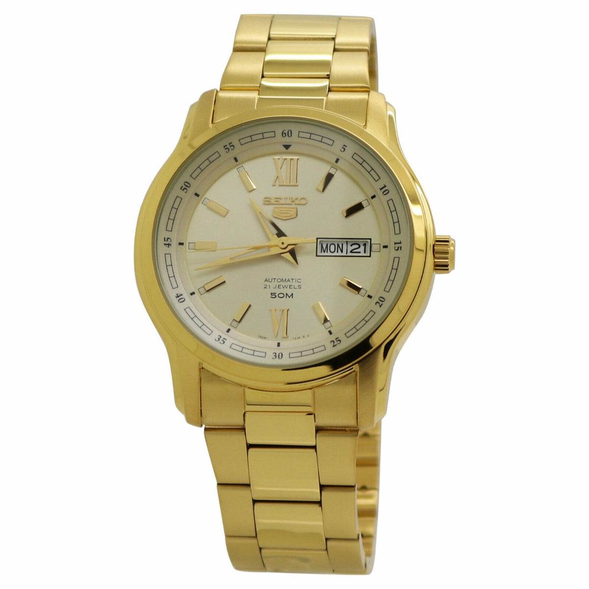 Seiko Men's SNKP20 Seiko 5 Gold-Tone Stainless Steel Watch