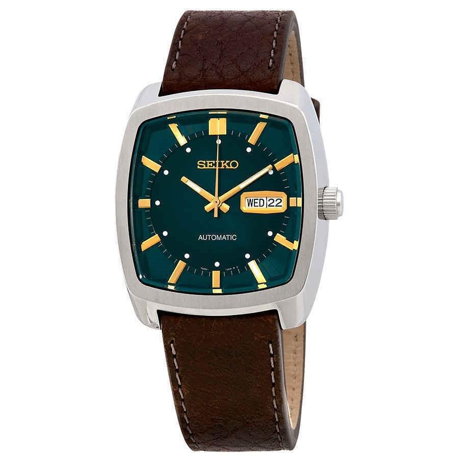 Seiko Men&#39;s SNKP27 Recraft Brown Leather Watch