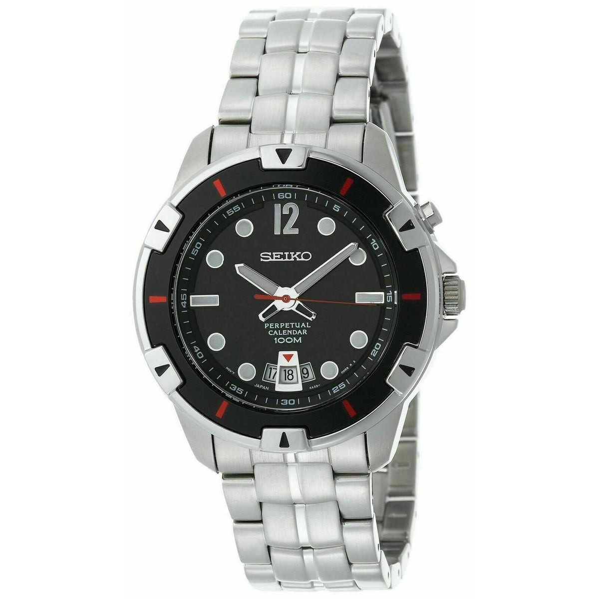 Seiko Men's SNQ085 Perpetual Calendar Stainless Steel Watch