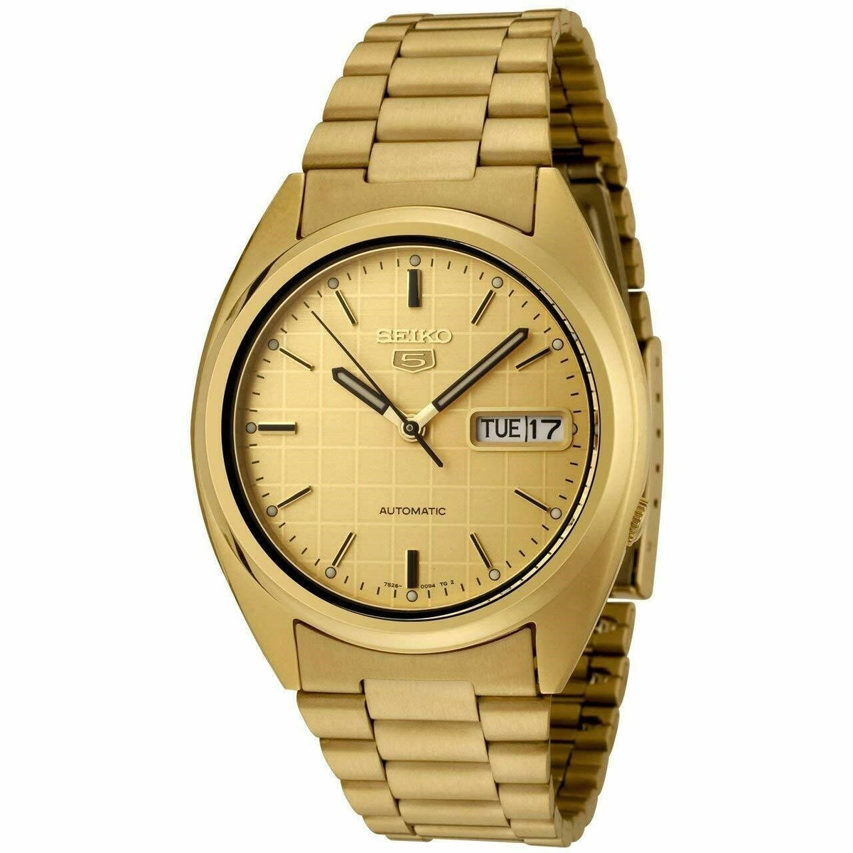 Seiko Men&#39;s SNXL72 Seiko 5 Gold-Tone Stainless Steel Watch