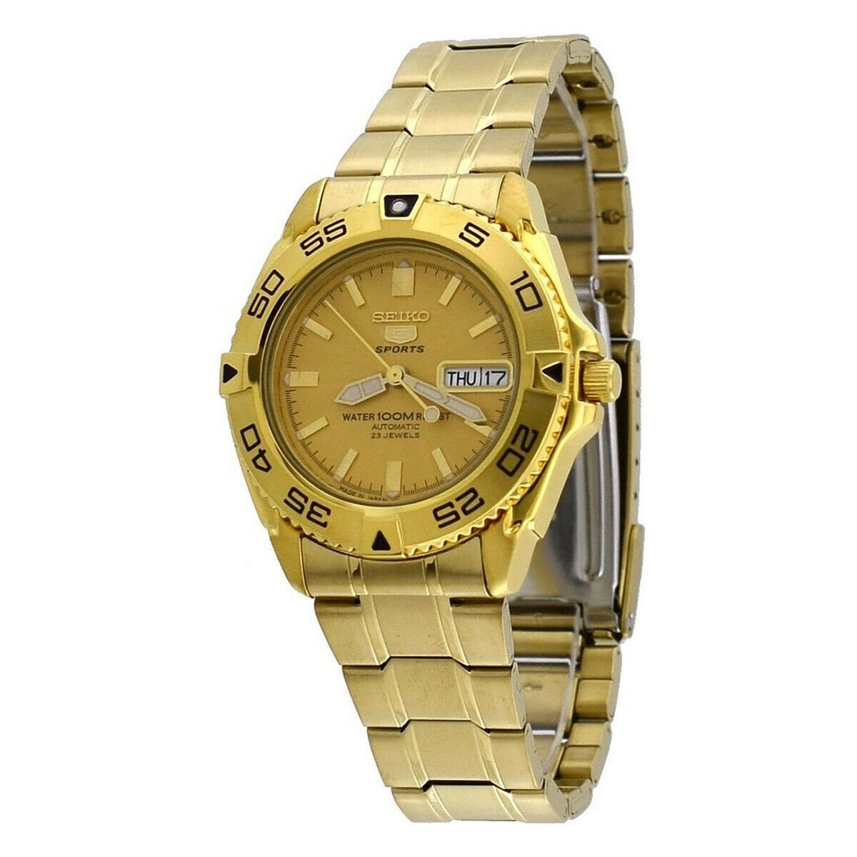 Seiko Men's SNZB26J1 Seiko 5 Gold-Tone Stainless Steel Watch