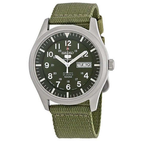 Seiko Men's SNZG09J1 5 Automatic Green Canvas Watch