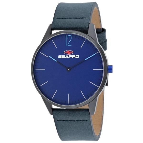 Seapro Men&#39;s SP0105 Black Hole Blue Leather Watch