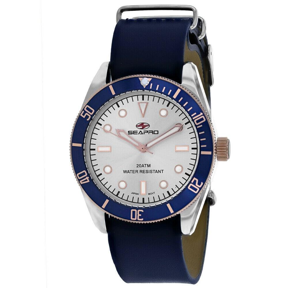 Seapro Men&#39;s SP0300 Revival  Blue Leather Watch