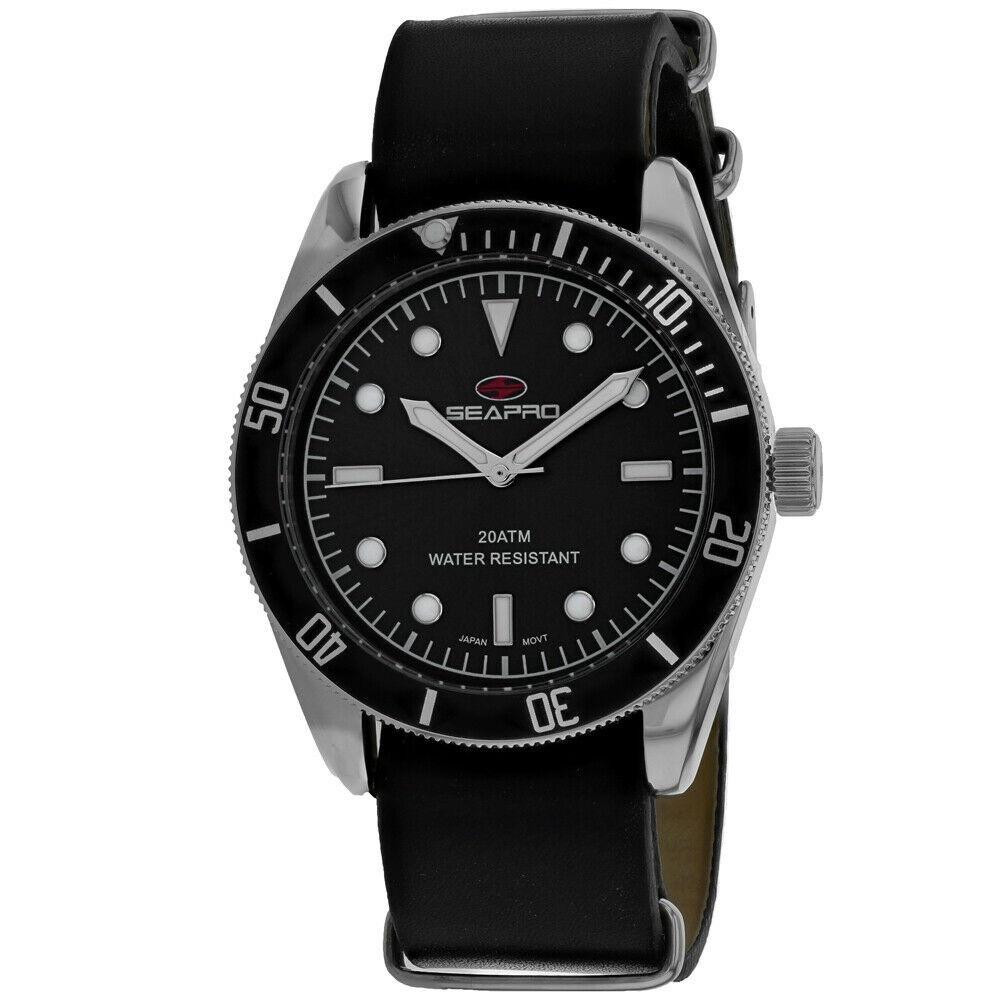 Seapro Men's SP0302 Revival  Black Leather Watch