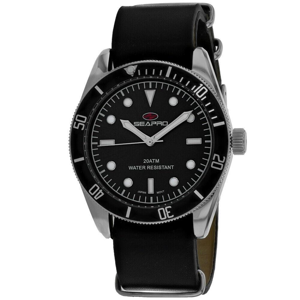 Seapro Men&#39;s SP0302 Revival  Black Leather Watch