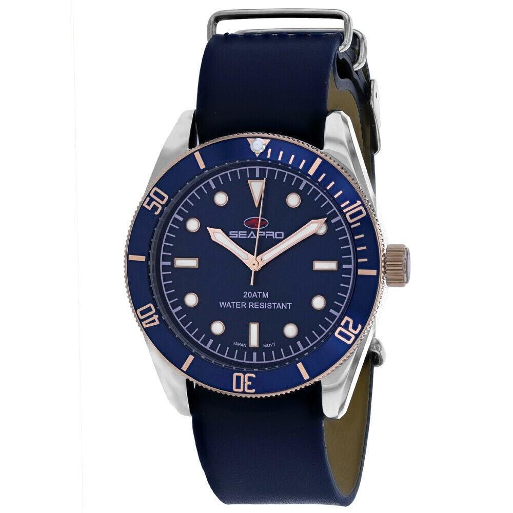 Seapro Men's SP0303 Revival  Blue Leather Watch