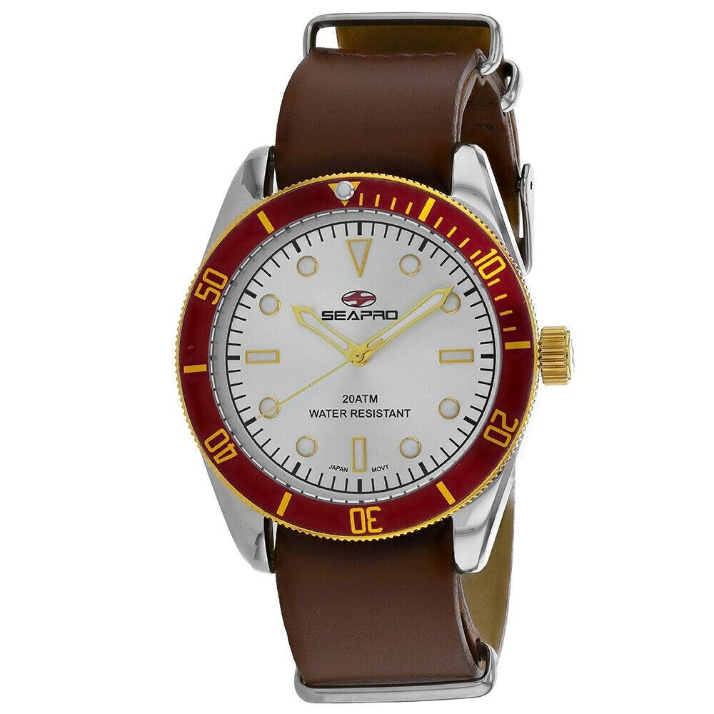 Seapro Men&#39;s SP0304 Revival  Brown Leather Watch