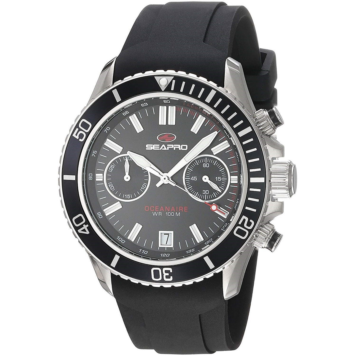 Seapro Men&#39;s SP0330 Thrash Chronograph Black Silicone Watch