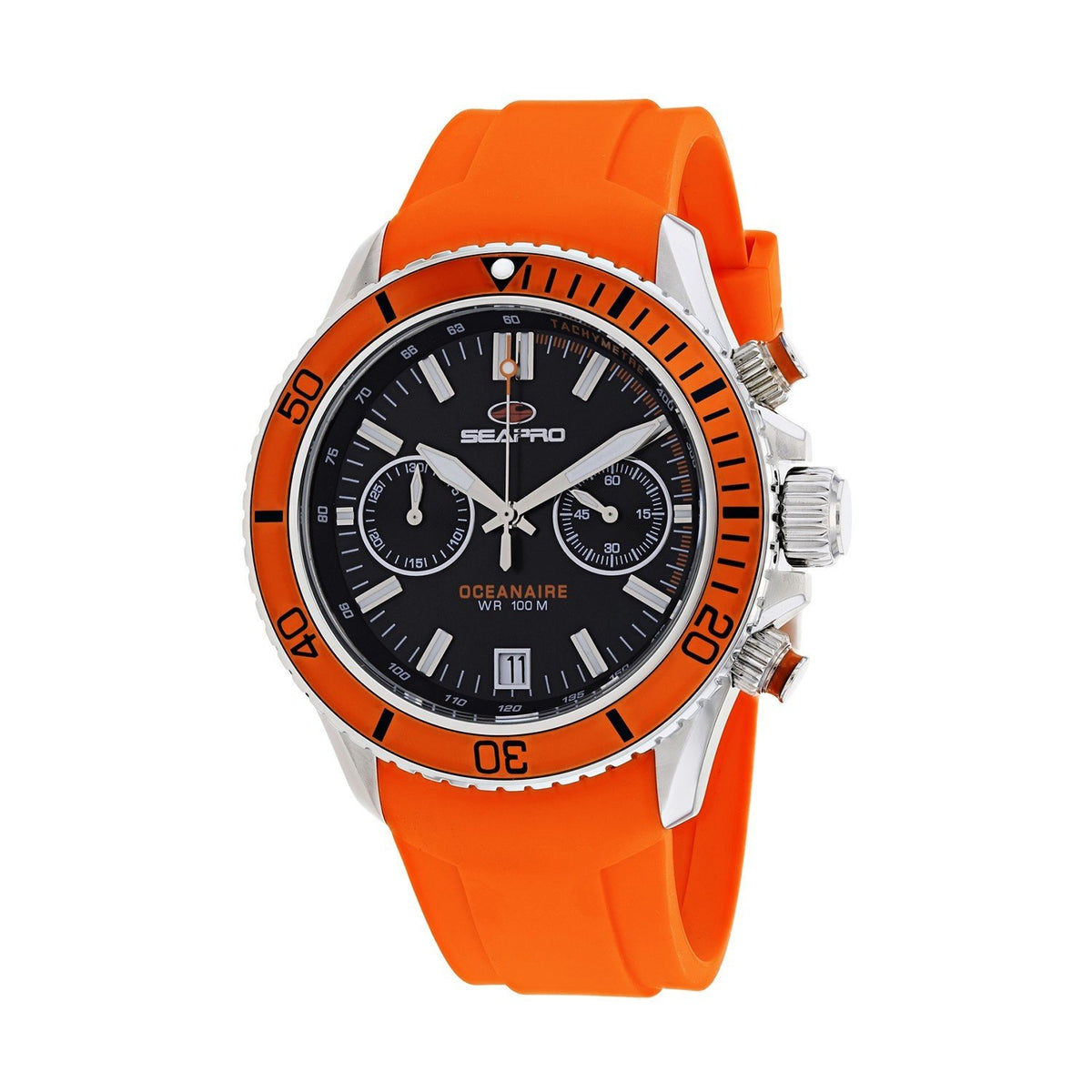 Seapro Men&#39;s SP0331 Thrash Chronograph Orange Silicone Watch