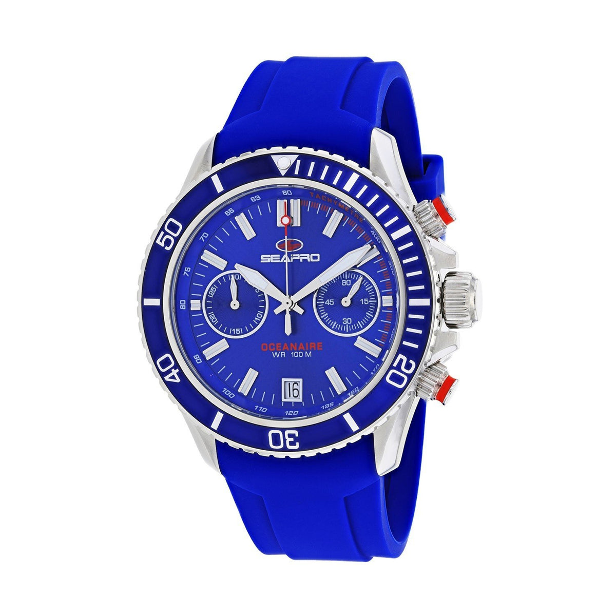 Seapro Men&#39;s SP0332 Thrash Chronograph Blue Silicone Watch