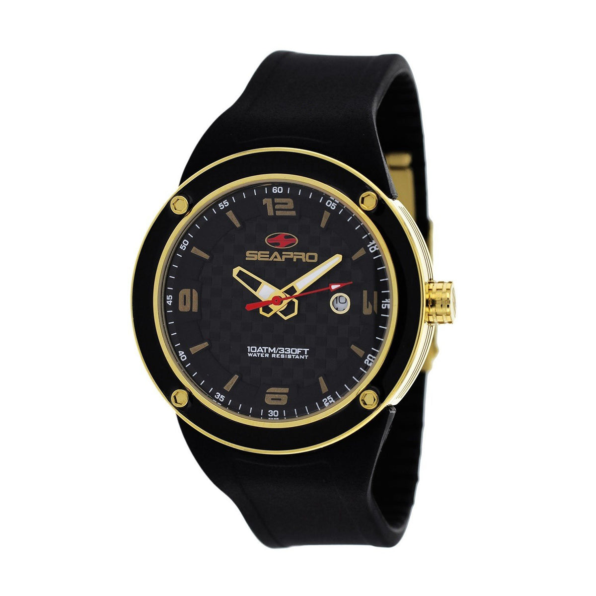 Seapro Men&#39;s SP2112 Driver Black Silicone Watch