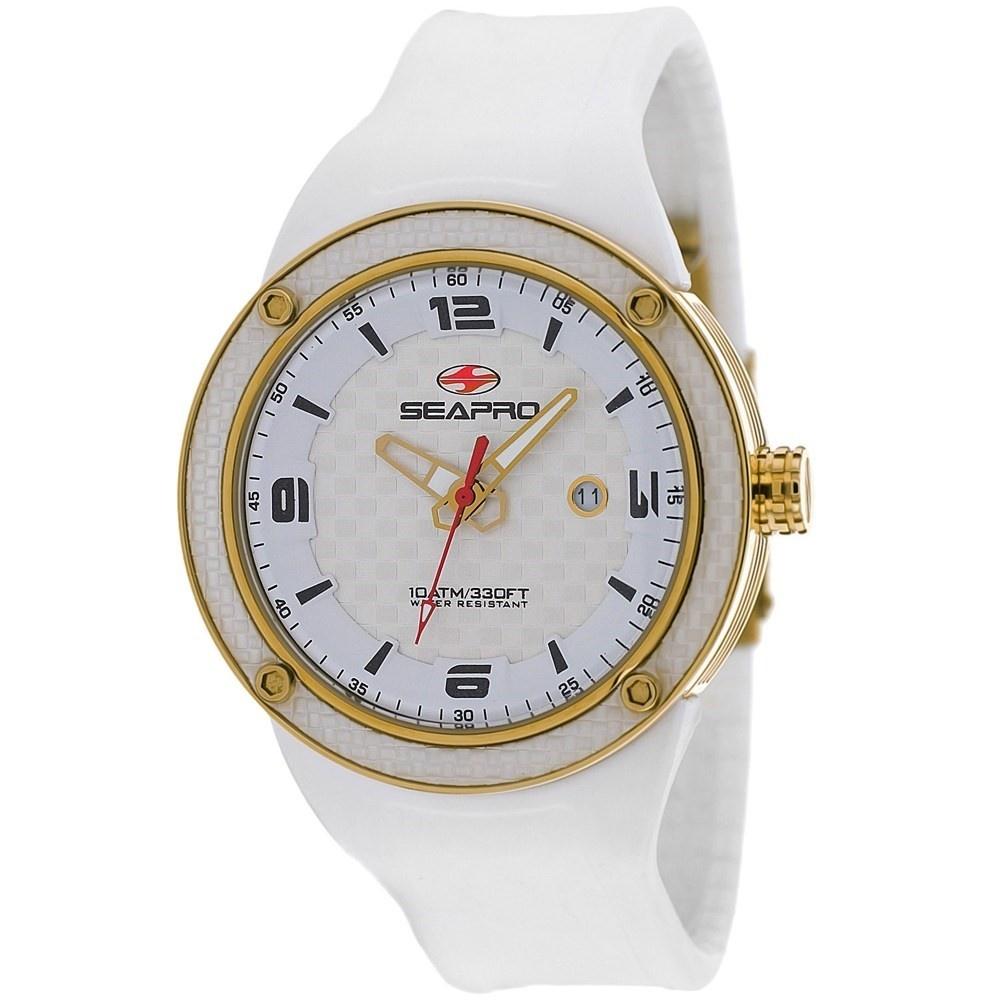Seapro Men's SP2115 Driver White Silicone Watch