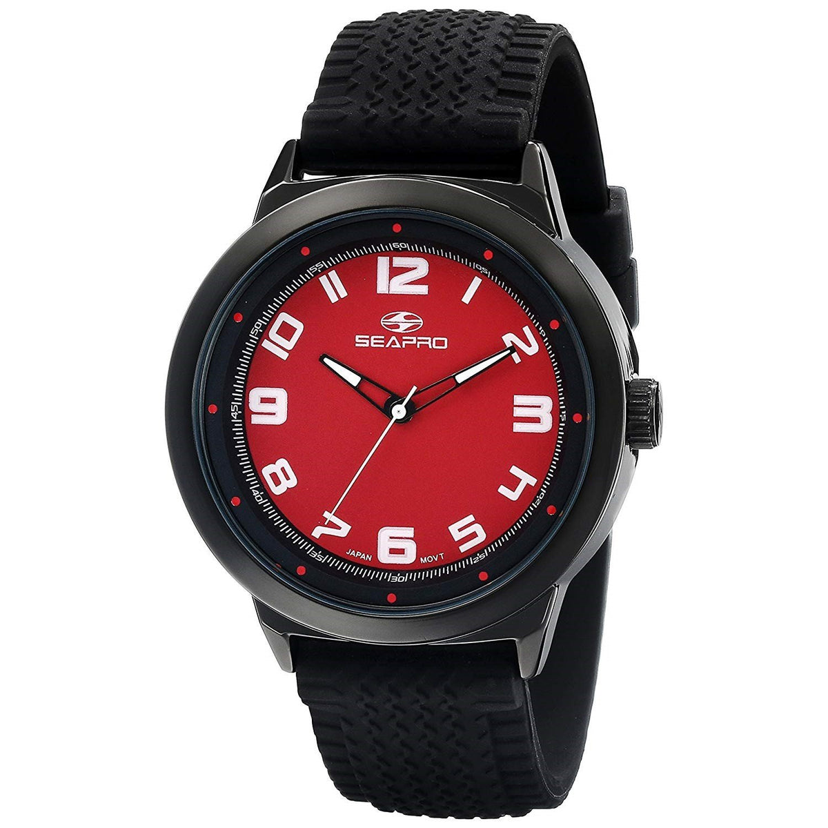 seapro Men's SP3112 Wave Black Silicone Watch