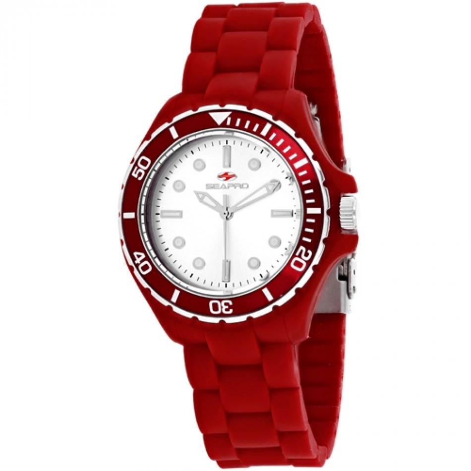 Seapro Women&#39;s SP3214 Spring Red Silicone Watch
