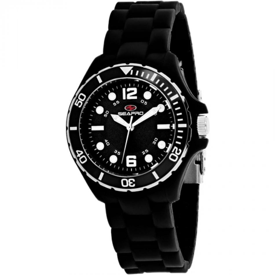 Seapro Women&#39;s SP3219 Spring Black Silicone Watch