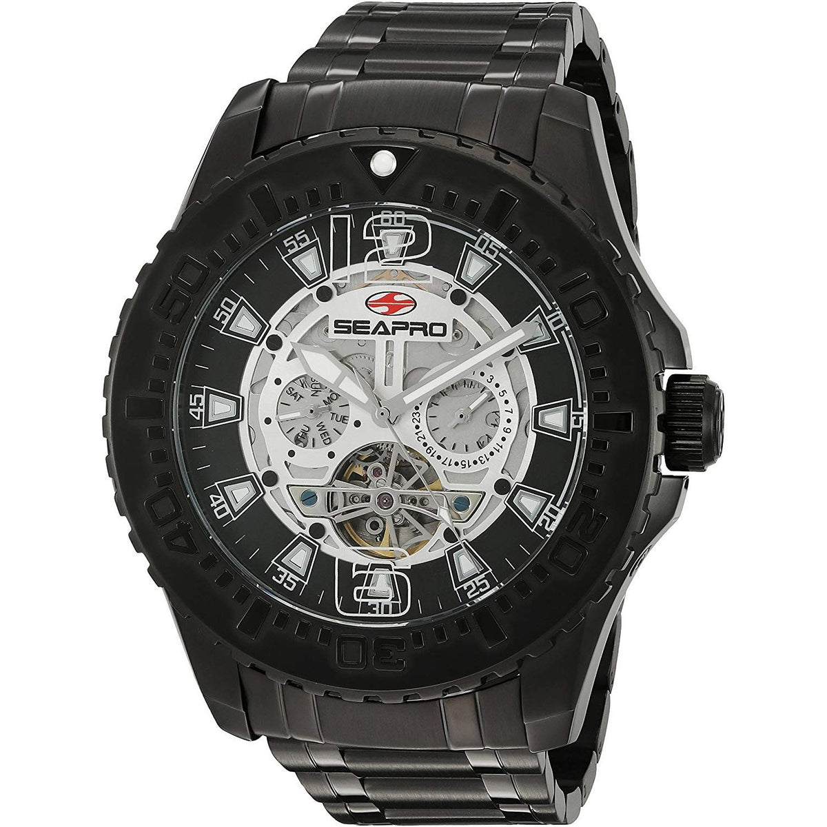 Seapro Men's SP3312 Tidal PX1 Black Stainless Steel Watch