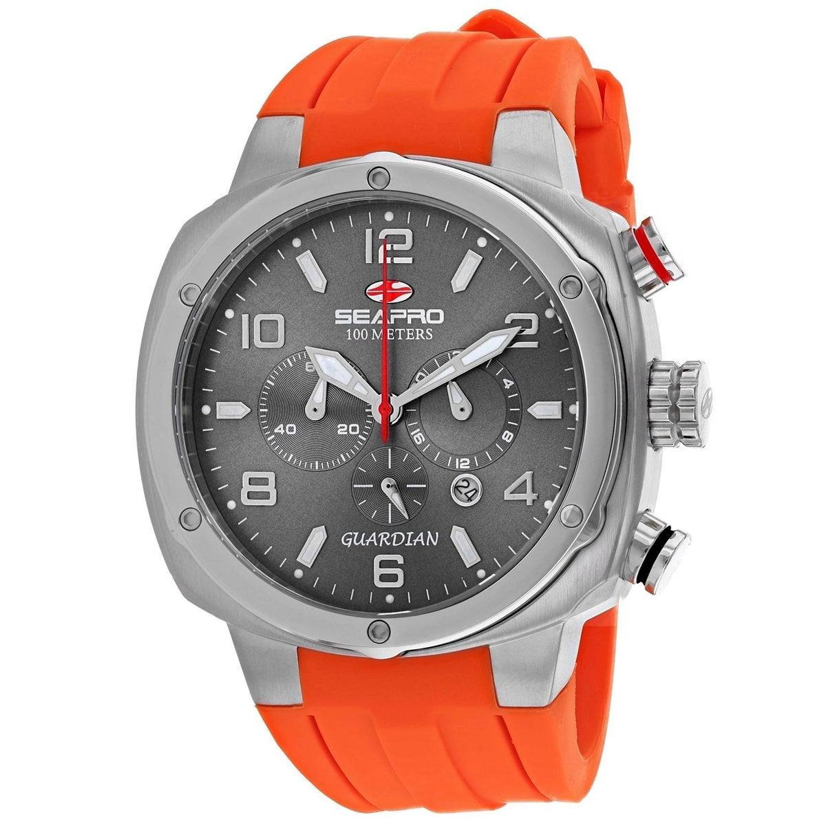 Seapro Men&#39;s SP3344 Guardian Chronograph Orange Silicone Watch