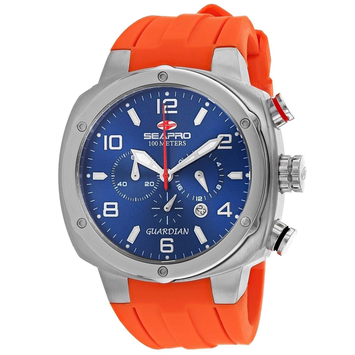 Seapro Men&#39;s SP3345 Guardian Chronograph Orange Silicone Watch