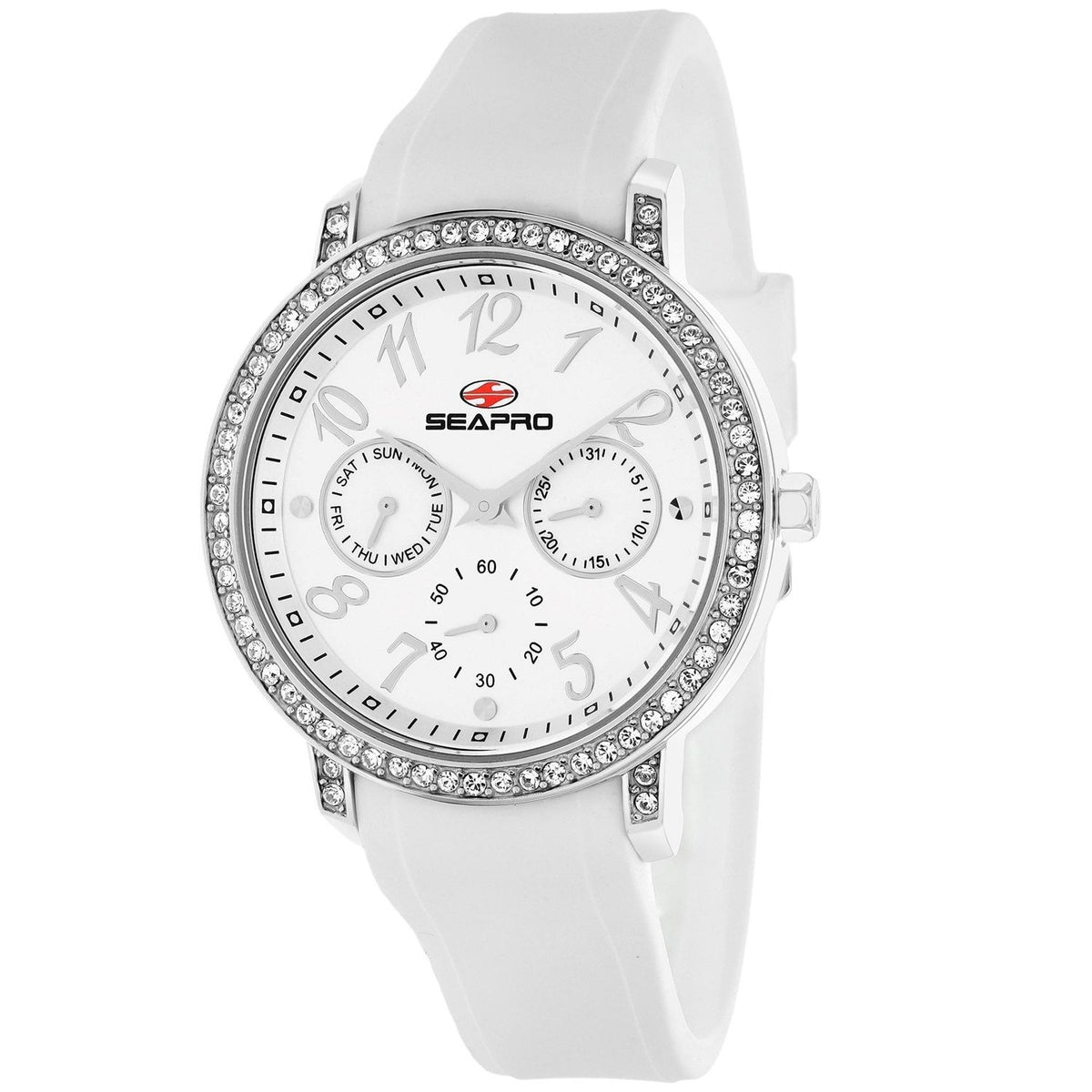 Seapro Women&#39;s SP4410 Swell Chronograph White Silicone Watch