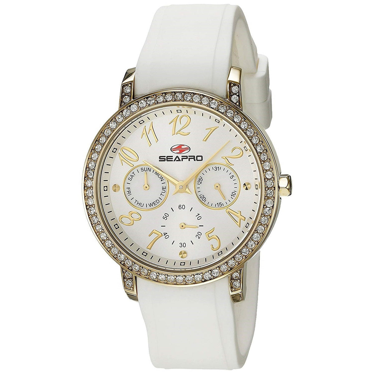 Seapro Women&#39;s SP4411 Swell Chronograph White Silicone Watch