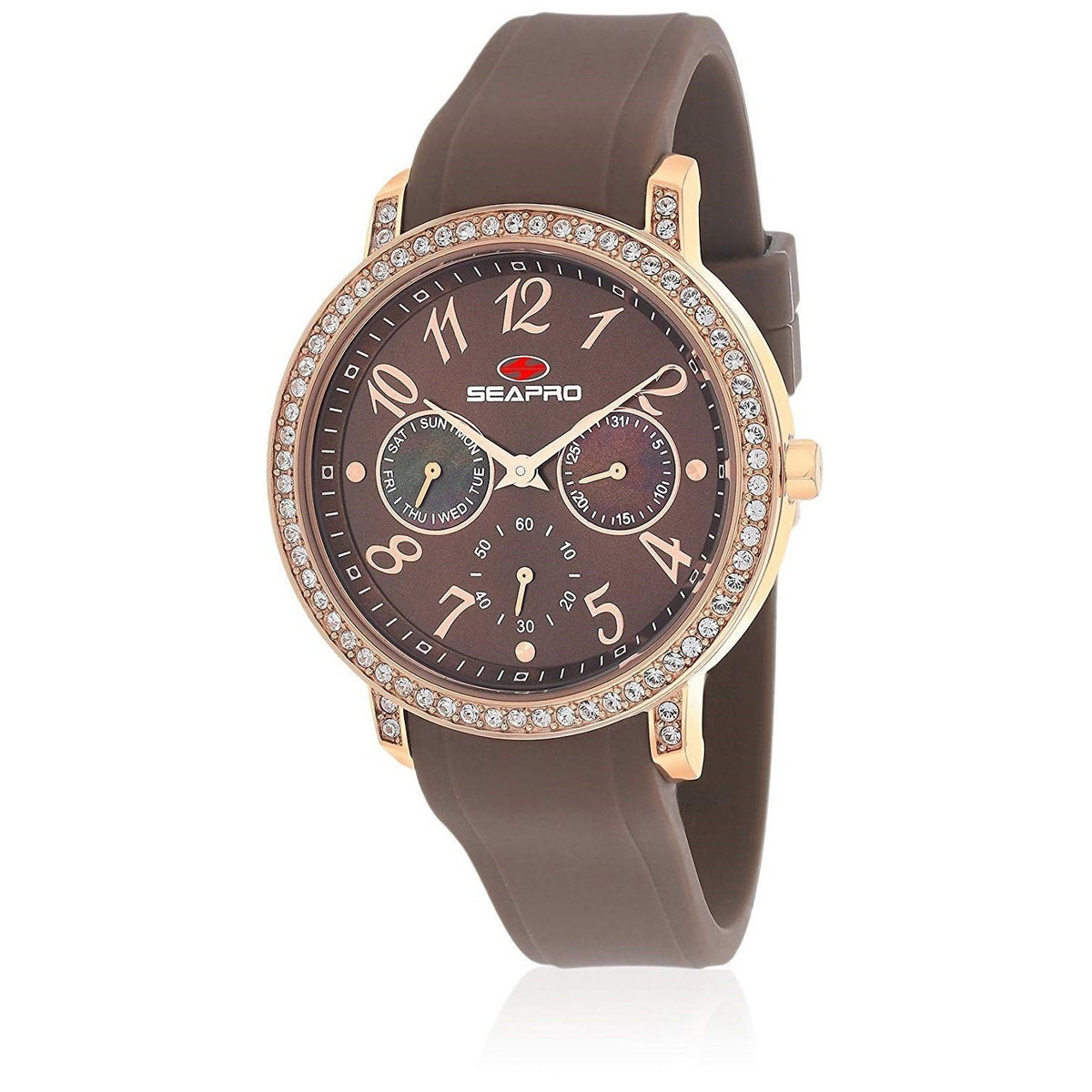 Seapro Women&#39;s SP4414 Swell Chronograph Brown Silicone Watch