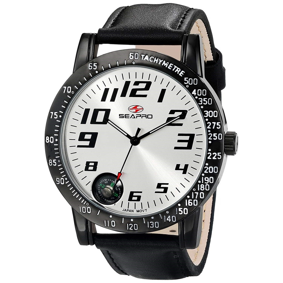 seapro Men's SP5110 Raceway Black Leather Watch