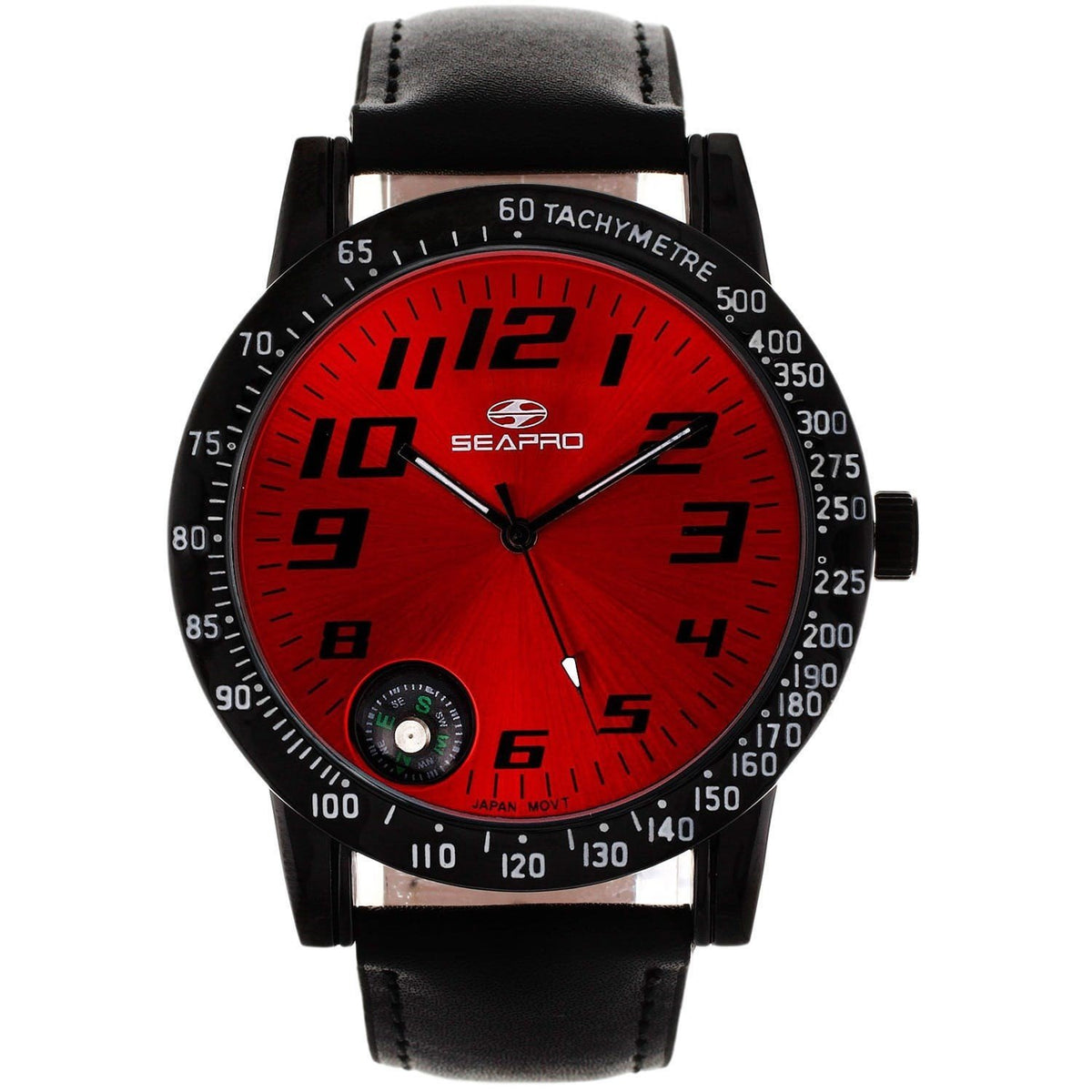 seapro Men's SP5111 Raceway Black Leather Watch