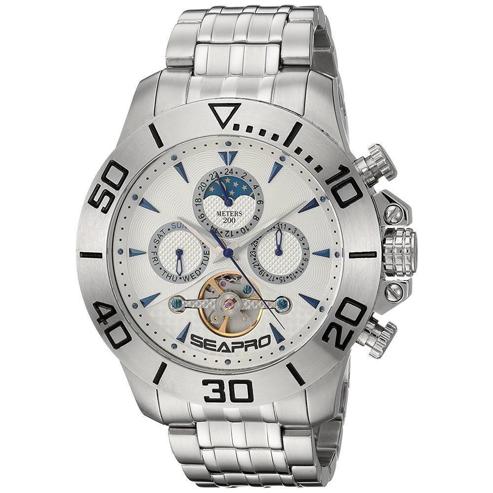 Seapro Men&#39;s SP5133 Montecillo Chronograph,Moonphase at 12 o&#39;clock position Stainless Steel Watch