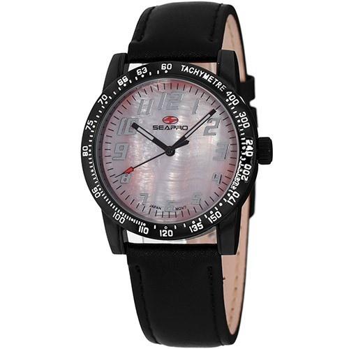 Seapro Women's SP5211 Bold Black Leather Watch