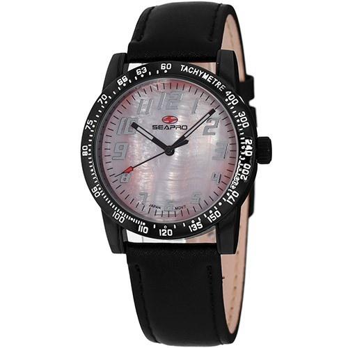 Seapro Women&#39;s SP5211 Bold Black Leather Watch