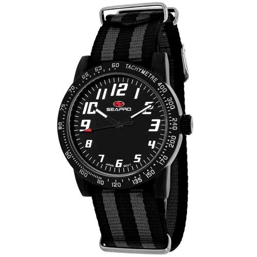 Seapro Women&#39;s SP5214NBK Bold Black and Grey Nylon Watch